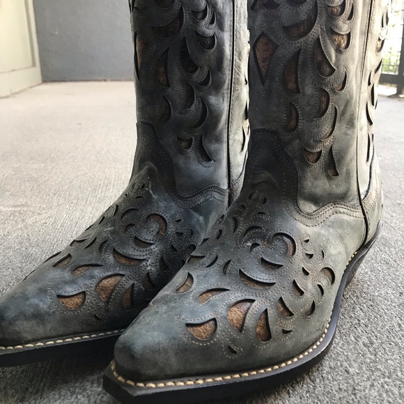 BRAND NEW size 9W, blue-grey women’s cowboy boots! - Picture 2 of 5
